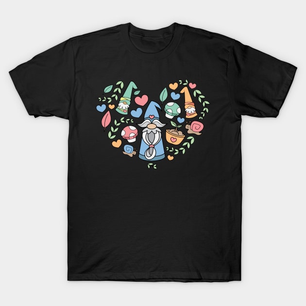 Kawaii Gnome Heart T-Shirt by toddsimpson